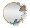 Specchio da parete decorativo moderno pesci conchiglie stelle marine 68x67cm  42571