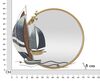 Specchio rotondo decorativo ingresso con barche a vela oro blu legno 71x64  42570 - foto 5