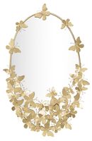 Specchio ovale 48x78 decorativo con farfalle oro 59x89,5  41605