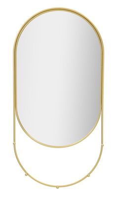 Specchio a parete ovale per ingresso con appendiabili 40x79,5  41627