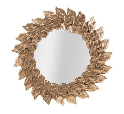 Specchio rotondo decorativo moderno petali rame 73cm  41629