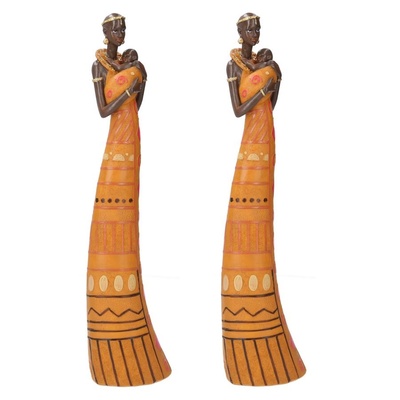 Due statue di donna africana con bimbo  39016