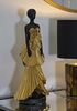 Decorazione statuetta donna abito dorato 14,5x10x33  41754