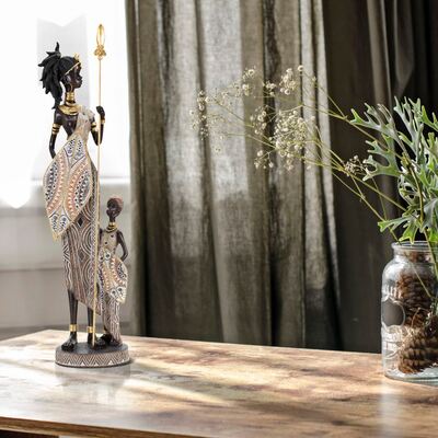 Statua africana donna tribale con bambino alta 46cm 11,5x8,5x46  41747