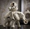 Statua soprammobile tribale donna africana con elefante 29x13x29  45456