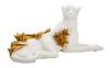 Immagine aggiuntiva di Statua decorativa leopardo soprammobile bianco oro 53x21,5x24  41761