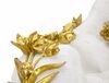 Particolare di Statua decorativa leopardo soprammobile bianco oro 53x21,5x24  41761