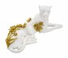 Ulteriore dettaglio di Statua decorativa leopardo soprammobile bianco oro 53x21,5x24  41761