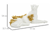 Statua decorativa leopardo soprammobile bianco oro 53x21,5x24  41761 - foto 6