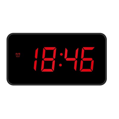 Sveglia dgitale nera display led rossi 