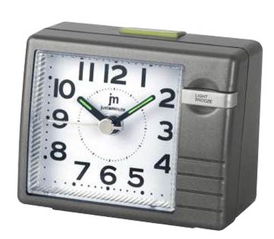 Sveglia analogica silenziosa grigio scuro con luce  45133