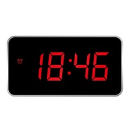 Sveglia led rossi doppio allarme silver digitale numeri visibili di notte JE5112S LOWELL