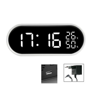 Sveglia e orologio da tavolo digitale con temperatura interna bianco JE5110B LOWELL