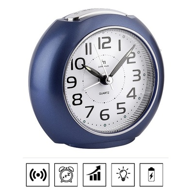 Sveglia elegante analogica al quarzo con luce e snooze blu movimento silenzioso  44039