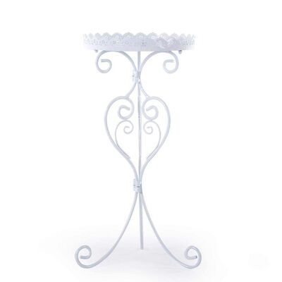 Tavolino rotondo bianco 29cm h59cm 33597 COLORI E LUCI