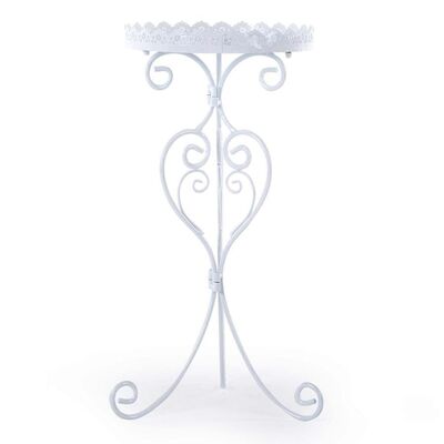 Tavolino rotondo bianco 33cm h71cm 33595 COLORI E LUCI