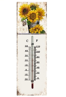 Termometro ambiente con vaso di girasoli e sfarfallai  38890