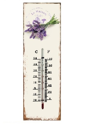 Termometro shabby in metallo da appendere con lavanda  38896
