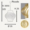 Gold Lampadario vibrazioni cromatiche curve in acrilico colorato piccolo oro 26cm H25S/NGLD LINEA ZE