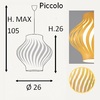 Giallo ocra - Lampadario vibrazioni cromatiche curve in acrilico colorato piccolo 26cm H25S/O LINEA