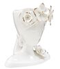 Particolare di Centrotavola vaso per fiori donna bianco oro 21,7x14x21  41530