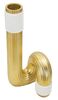 Particolare di Vaso per fiori arredo design tubo curvato bianco oro 15,3x13x10,5  42889