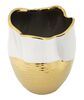 Immagine aggiuntiva di Vaso in ceramica oro e bianco smerlato 20x25 piccolo  42894