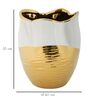 Vaso in ceramica oro e bianco smerlato 20x25 piccolo  42894 - foto 5