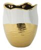 Vaso in ceramica oro e bianco smerlato 20x25 piccolo  42894