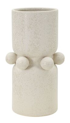 Vaso decorativo soggiorno design tubolare ceramica con bolle 16x28  42892