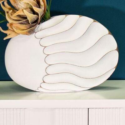 Vaso design ovale sottile foro laterale 34x11,5x24,5  42872