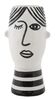 Immagine aggiuntiva di Vaso per fiori soprammobile viso donna bianco e nero 13,2x11,8x26,3  41531
