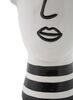 Particolare di Vaso per fiori soprammobile viso donna bianco e nero 13,2x11,8x26,3  41531