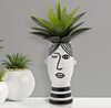 Vaso per fiori soprammobile viso donna bianco e nero 13,2x11,8x26,3  41531 - foto 6