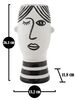 Vaso per fiori soprammobile viso donna bianco e nero 13,2x11,8x26,3  41531 - foto 7