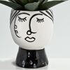 Vaso per fiori soprammobile viso donna bianco e nero 14x14x18,2  41532