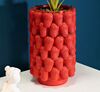 Vaso rosso arredo fragole golose 20x32  42865