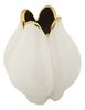 Particolare di Vaso da arredo interno elegante bianco oro medio 23x27,5  42874