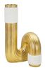 Immagine aggiuntiva di Vaso da arredo oro bianco per fiori design tubo curvato 14,5x13x25 Set 2 pezz