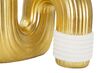 Vaso da arredo oro bianco per fiori design tubo curvato 14,5x13x25 Set 2 pezzi  42890 - foto 4