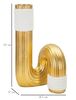 Vaso da arredo oro bianco per fiori design tubo curvato 14,5x13x25 Set 2 pezzi  42890 - foto 5