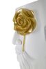 Ulteriore dettaglio di Vaso per fiori resina bianca sagoma viso con fiore 14x27  42859