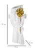 Vaso per fiori resina bianca sagoma viso con fiore 14x27  42859 - foto 6