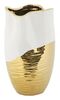 Vaso arredo goffrato oro e bianco medio 20x35  42893