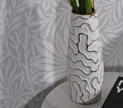 Vaso da arredo per interni ghirigoro design oro 12x29,5  42878