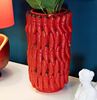 Vaso rosso piccante motivo peperoncini 20x34  42867