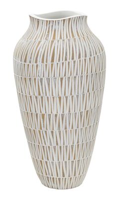 Vaso per fiori rorondo alto 44cm design moderno rigato  42884