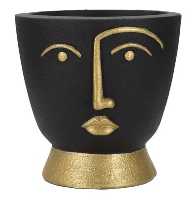Vaso tribale nero con dettagli oro 25x25  41537