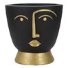 Vaso tribale nero con dettagli oro 25x25  41537