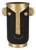 Vaso tribale nero con dettagli oro 30X23,5X40  41538